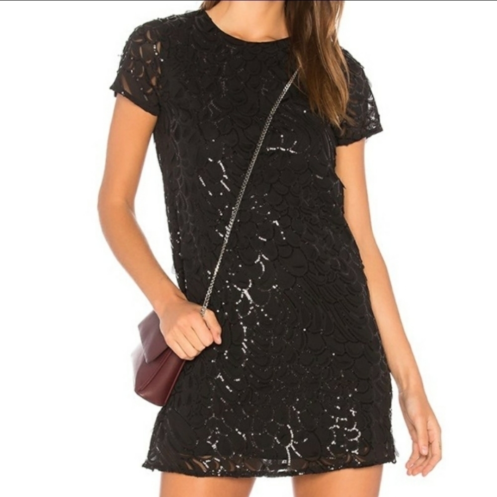 Line+Dot black party short dress sequin classic‎ size Small holidays new year's
